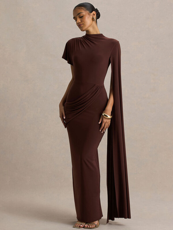 Pleated Ribbon Maxi Dress