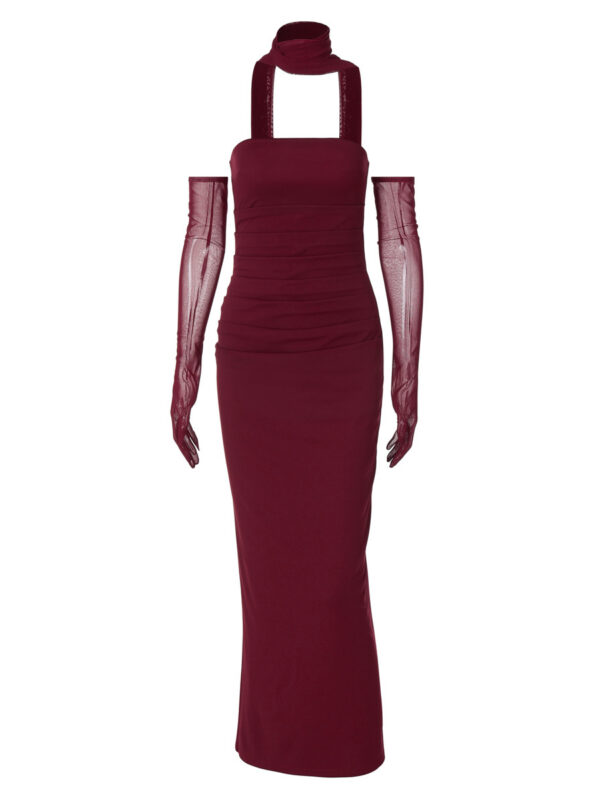 Mesh Oversleeve Knit Dress