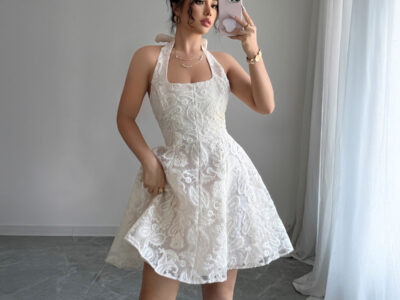 Elegant Simple Style High-end Halterneck Skirt Dress Women's Clothing