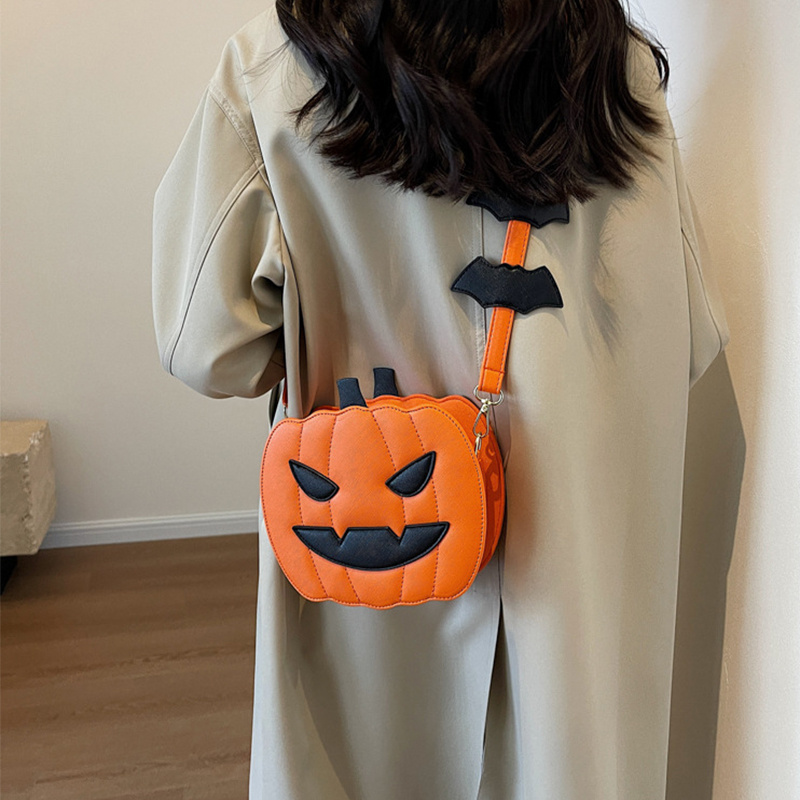 Halloween Pumpkin Bat Crossbody Bag - Image 3