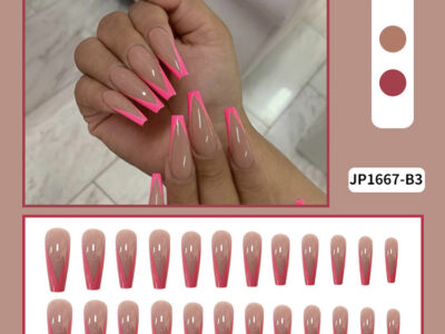 Extra-long Meat Powder Pink Ballet Nail Nail Patch Removable Wearable Nail