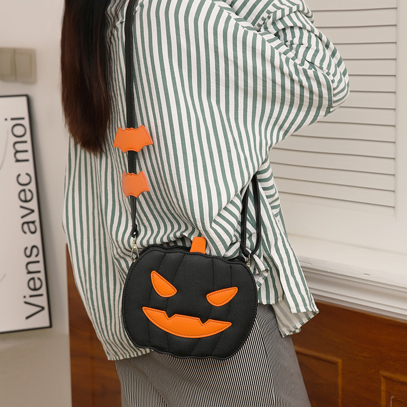 Halloween Pumpkin Bat Crossbody Bag - Image 6