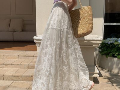 Slimming High-waisted Chic Casual A-line Maxi Skirt