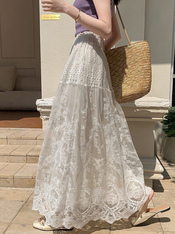 High-Waist A-Line Maxi Skirt
