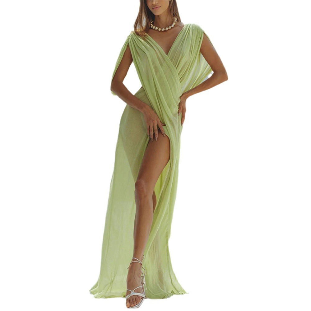 Women's Beach Vacation Blouse Sexy See-through Sleeveless Dress - Image 2