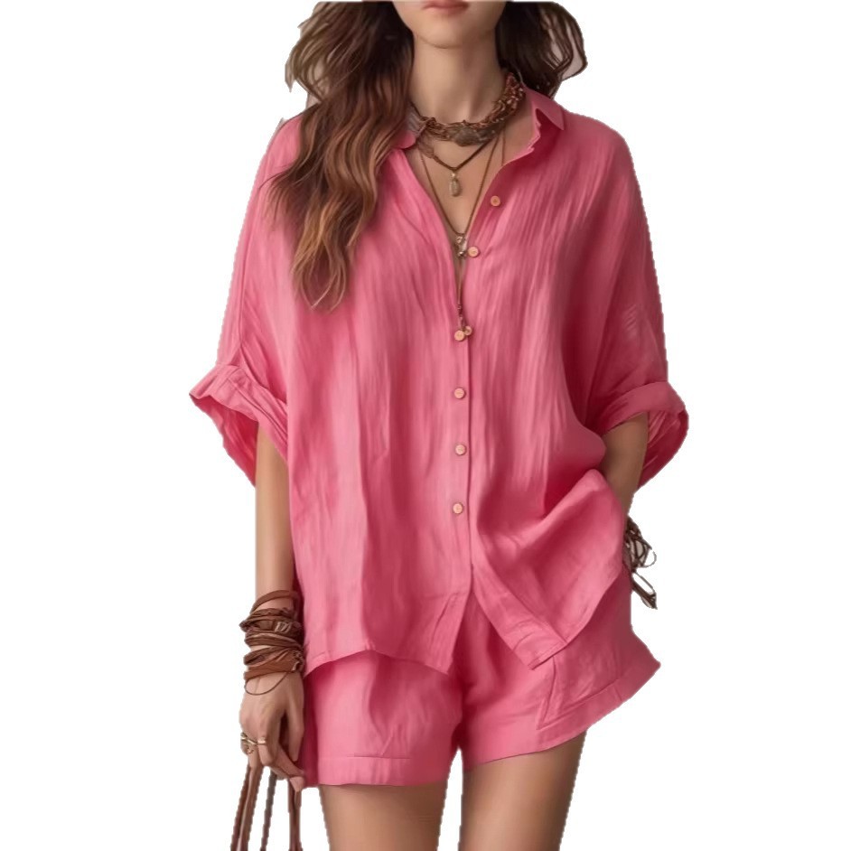 Button-Up Shirt and Wide-Leg Shorts Set - Image 6