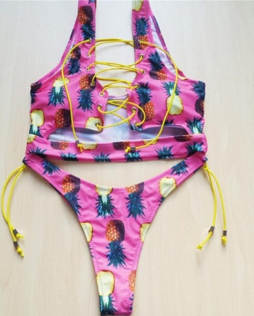 Pineapple Bikini for big boob Women Lace Up Swimwear Thong bikini set two pieces Swimsuit Bathing Suit female - Image 10