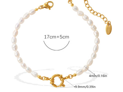 Retro Gentle And Elegant Freshwater Pearl Bracelet And Necklace Set With Stainless Steel Metal Clasps For Commuting Collar Chain