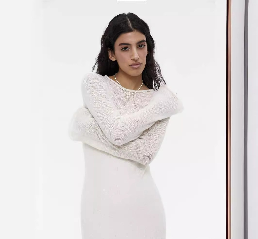 Knitted Hollow-out Dress For Vest Skirt Set Women - Image 6