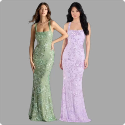 Strapless Backless High-Slit Evening Gown