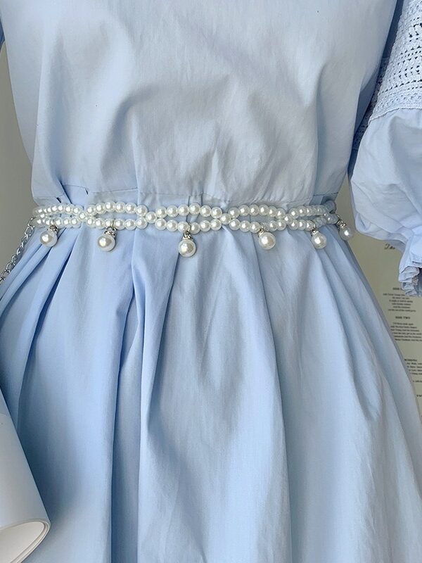 Pearl-Wrapped Waistband Belt Accessory