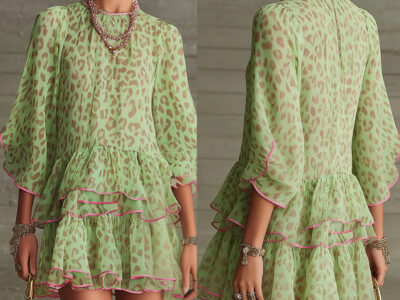 Floral Print Loose Chiffon Midi Dress