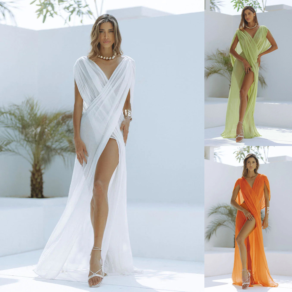 Women's Beach Vacation Blouse Sexy See-through Sleeveless Dress