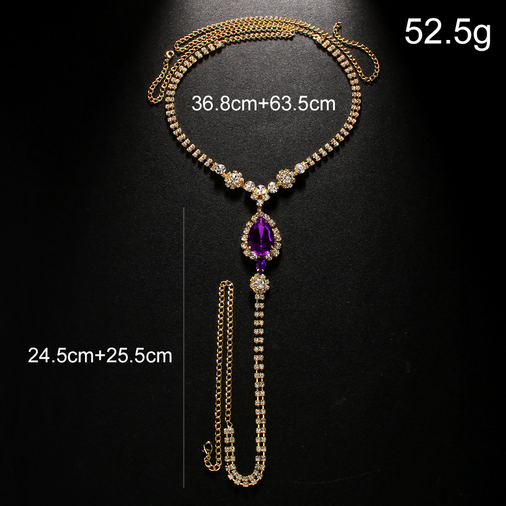 Purple Diamond Drop Underwear Body Chain - Image 4