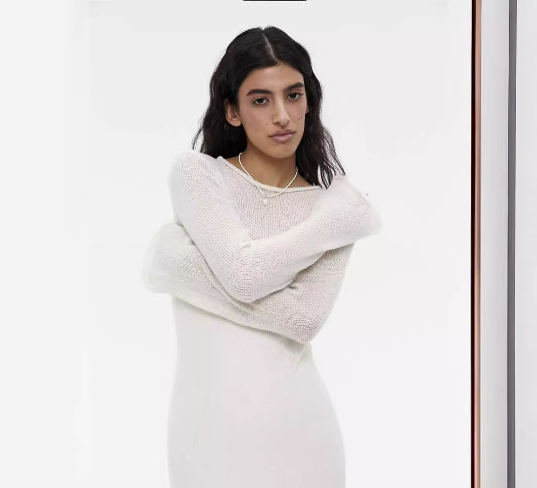 Knitted Hollow-out Dress For Vest Skirt Set Women - Image 2