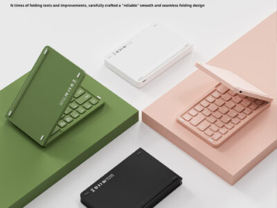 Wireless Bluetooth Notebook Computer Cellphone Office Mini-portable Double Folding Keyboard