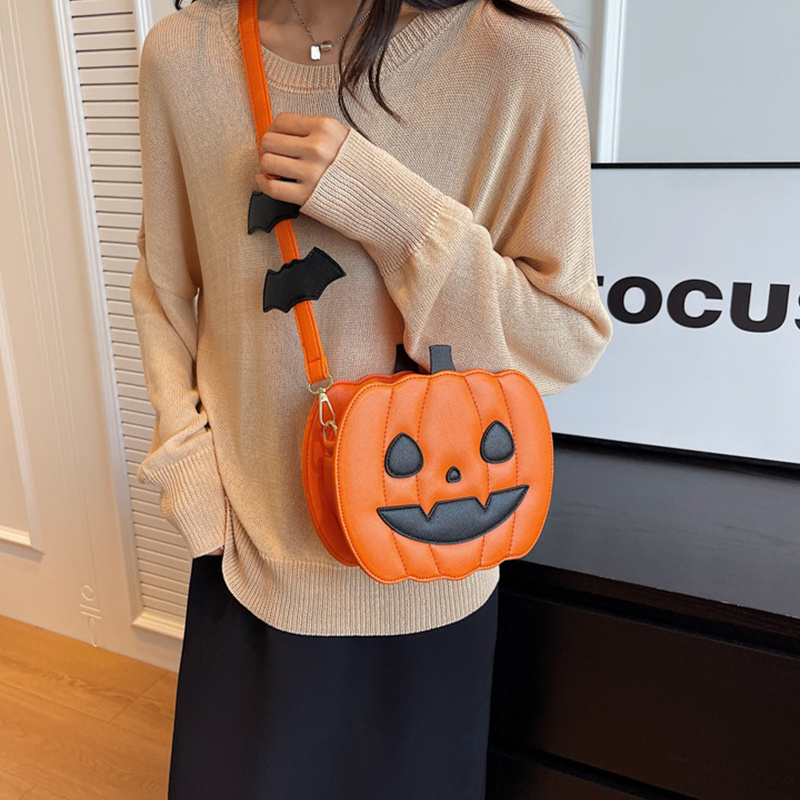 Halloween Pumpkin Bat Crossbody Bag - Image 5
