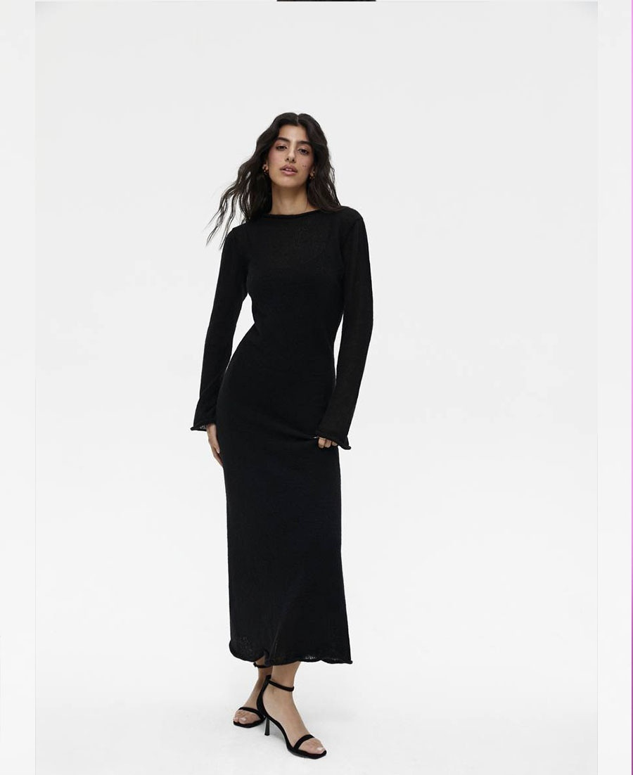 Knitted Hollow-out Dress For Vest Skirt Set Women - Image 4