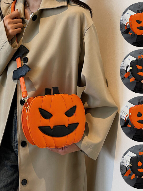 Halloween Pumpkin Bat Crossbody Bag