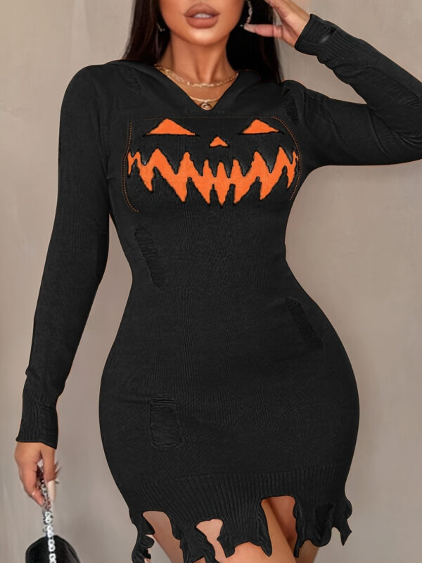 Halloween Hooded Bodycon Dress