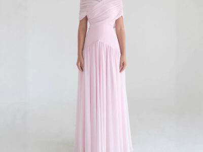 Light Elegant Cross-design Short-sleeve Maxi Dresssoft And Romantic
