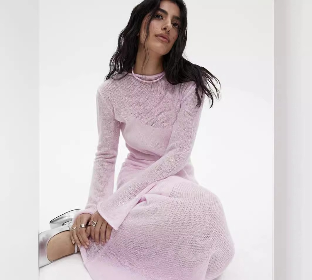 Knitted Hollow-out Dress For Vest Skirt Set Women - Image 5